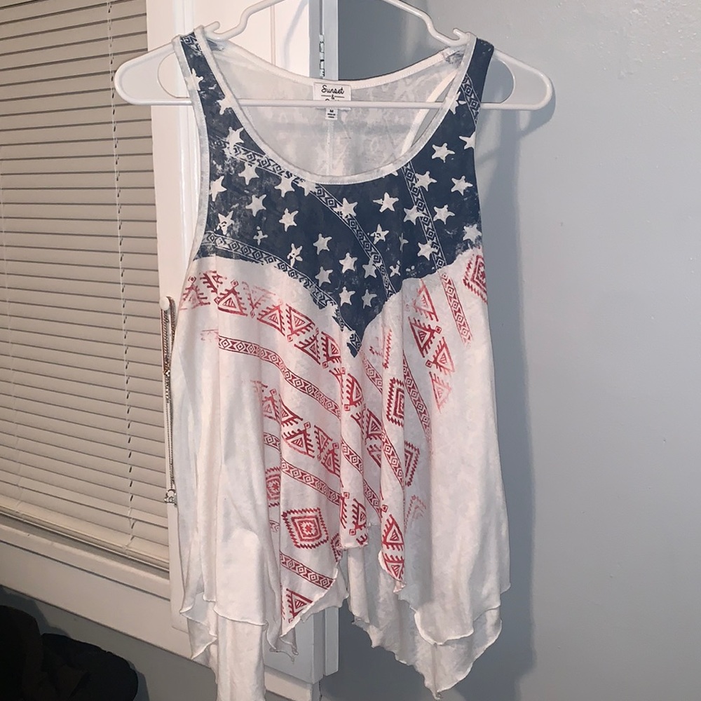 Sunset & Smith American Flag Tank Top